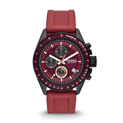  Decker Chronograph Silicone Watch - Burgundy 