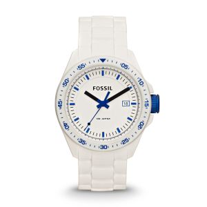  Decker Three Hand Silicone Watch - White 