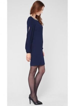 Rochie șifonată cu guler decorativ