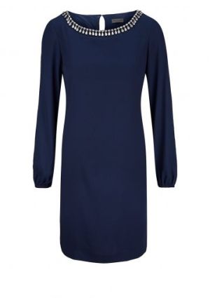 Rochie șifonată cu guler decorativ