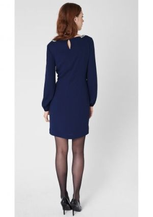 Rochie șifonată cu guler decorativ