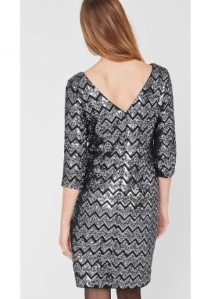 Chiffon dress with sequins