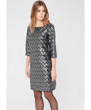 Chiffon dress with sequins