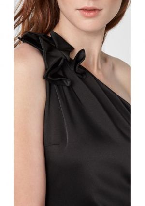 Rochie din satin cu o singură mânecă