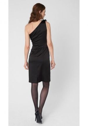 Rochie din satin cu o singură mânecă